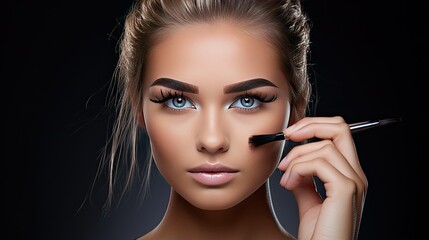 Portrait of a model having separating and curling lash