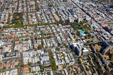 Fototapeta premium Aerial view of Prahran in Melbourne, Australia.