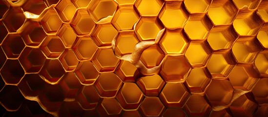 Partial honeycomb with complete cells. - obrazy, fototapety, plakaty