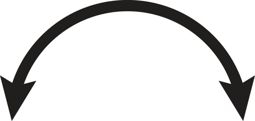 Dual semi circle arrow icon isolated on white background . Vector