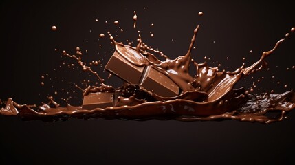 splash of chocolate isolated on background