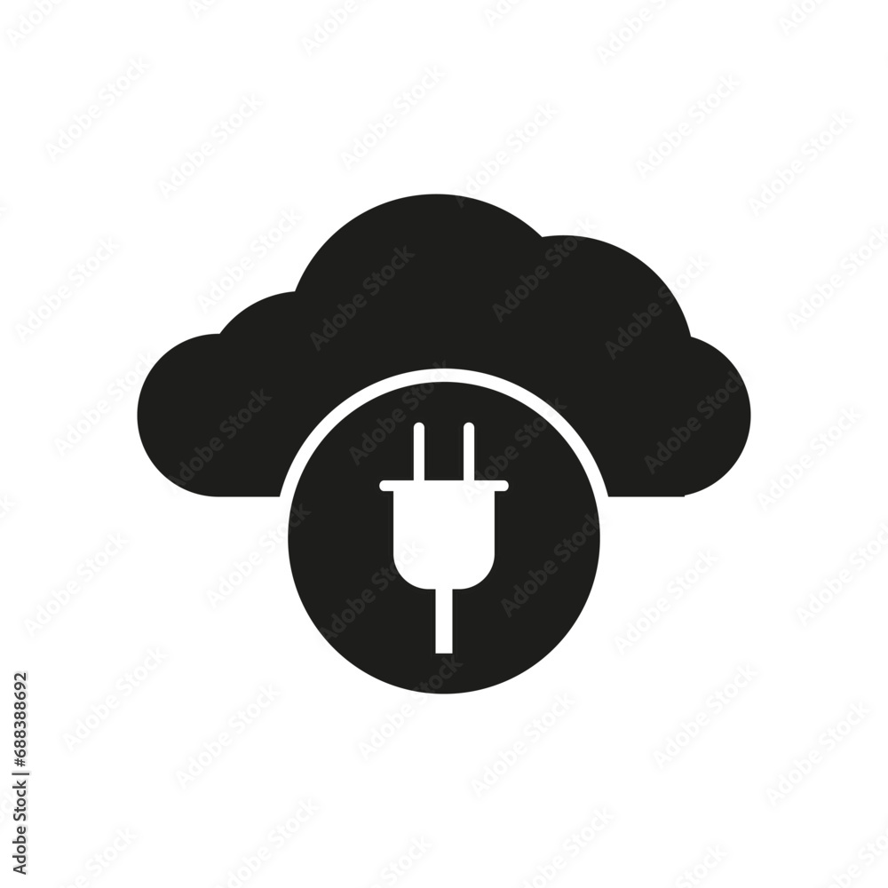 Poster network cloud plug icon. ethernet connector connected to the cloud. vector illustration. eps 10.