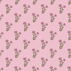 seamless pattern of two pink flowers on a pink background