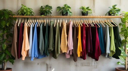 row of colorful clothes