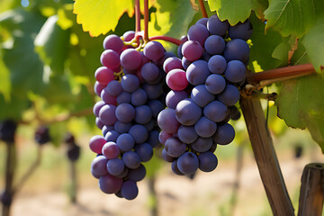 Fototapeta premium Purple grapes on vine