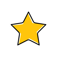 Star colour icon symbol vector image. Illustration of rating quality and review winner customer graphic design image