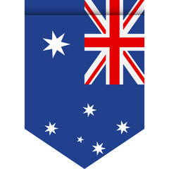 Australia flag or pennant isolated on white background. Pennant flag icon.