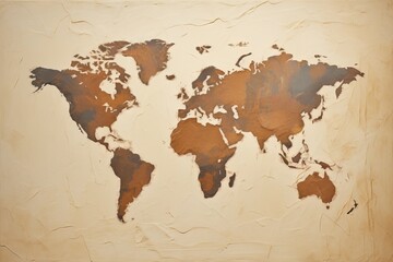 Fototapeta na wymiar surface paper old silhouete map world earth texture background globe asia global planet america europa travel blue geography abstract atlas vintage continent illustration