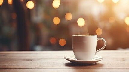 A Coffee on the table with a blurred background