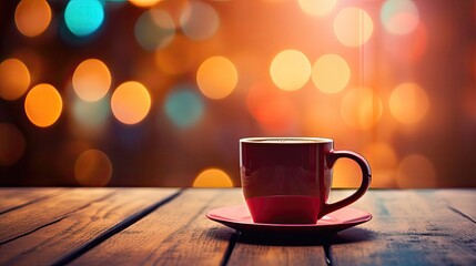 Obraz premium A Coffee on the table with a blurred background