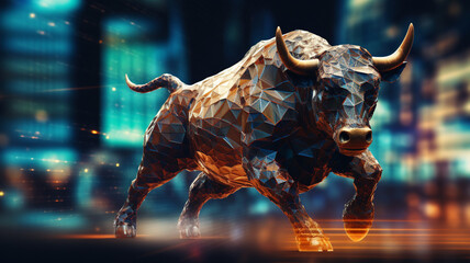 Bull market in AI tech stocks concept