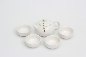 White ceramic dishware on WHITE background
