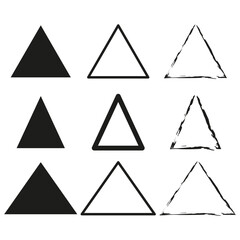 Brush paint ink triangle shaped elements. Vector illustration. EPS 10.