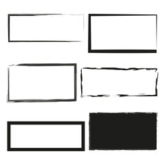 Grunge style square and rectangle shapes. Vector illustration. EPS 10.