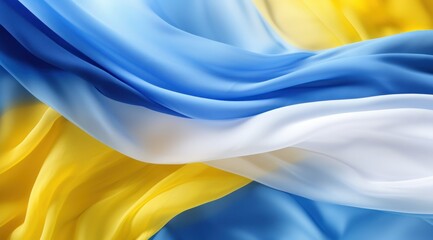 Barbados flag colors Blue and Yellow flowing fabric liquid haze background