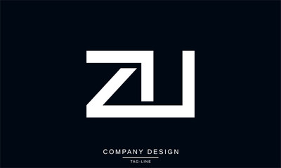 ZU, UZ, Abstract Letters Logo Monogram