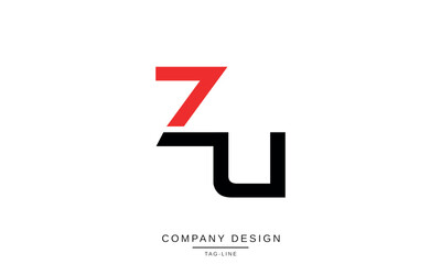 ZU, UZ, Abstract Letters Logo Monogram