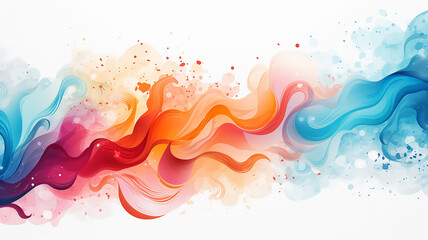 Fototapeta premium ink spots paint multicolored spectrum on a white background frame blank form