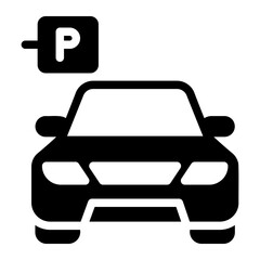 parking lot glyph icon