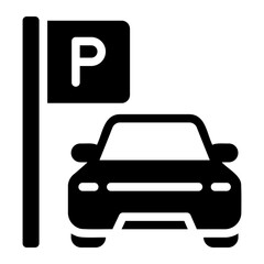 parking lot glyph icon