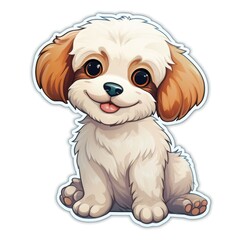 Fototapeta premium cartoon white background sticker image, animals from farm, cartoon sticker
