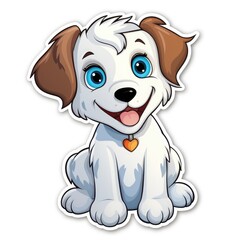 cartoon white background sticker image, animals from farm, cartoon sticker