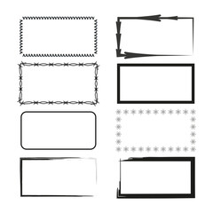 Grunge style square and rectangle shapes. Vector illustration. EPS 10.