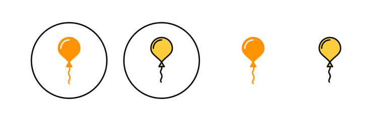 Balloon icon set for web and mobile app. Party balloon sign and symbol