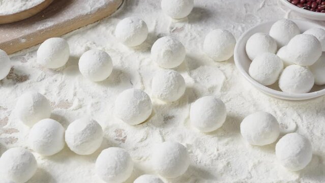 raw sweet dumping or tangyuan.traditional Chinese food .