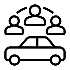 car sharing line icon