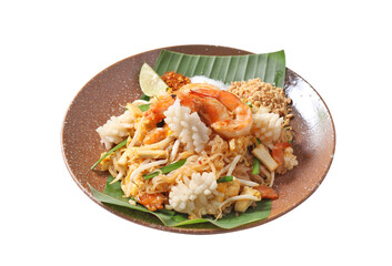 Pad thai isolated on a white background