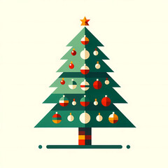 Obraz premium フラット_アイコン_クリスマスツリー
