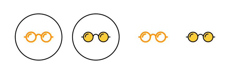 Glasses icon set for web and mobile app. Glasses sign and symbol