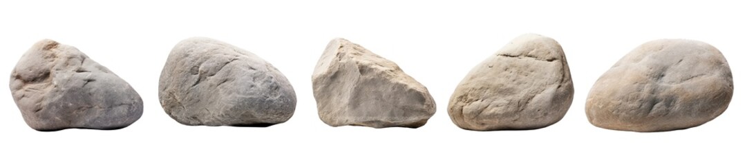 Collection of PNG. Stones isolated on a transparent background.