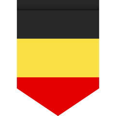 Belgium flag or pennant isolated on white background. Pennant flag icon.