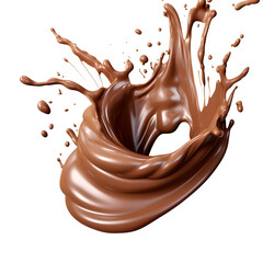 chocolate spread swirl isolated on transparent background - design element PNG cutout