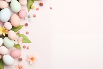 Naklejka na ściany i meble easter eggs and flowers