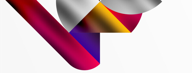 Obraz premium Mosaic pattern composition featuring harmonious interplay of triangles, lines, and round elements, creating a visually engaging and dynamic design for posters, covers, banners, brochures, websites