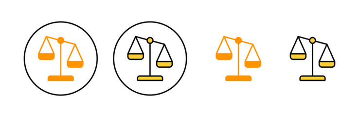 Scales icon set for web and mobile app. Law scale icon. Justice sign and symbol