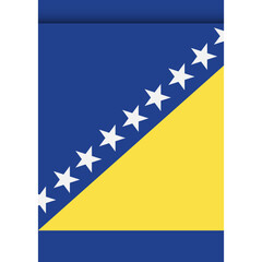Bosnia and Herzegovina flag or pennant isolated on white background. Pennant flag icon.