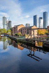 The Castlefield district in Manchester, UK, on a sunny day - 688410612