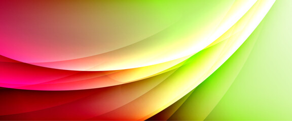 Dynamic flowing waves on gradient color background. Vector illustration For Wallpaper, Banner, Background, Card, Book Illustration, landing page