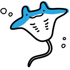 エイのゆるいイラスト  © Riekko