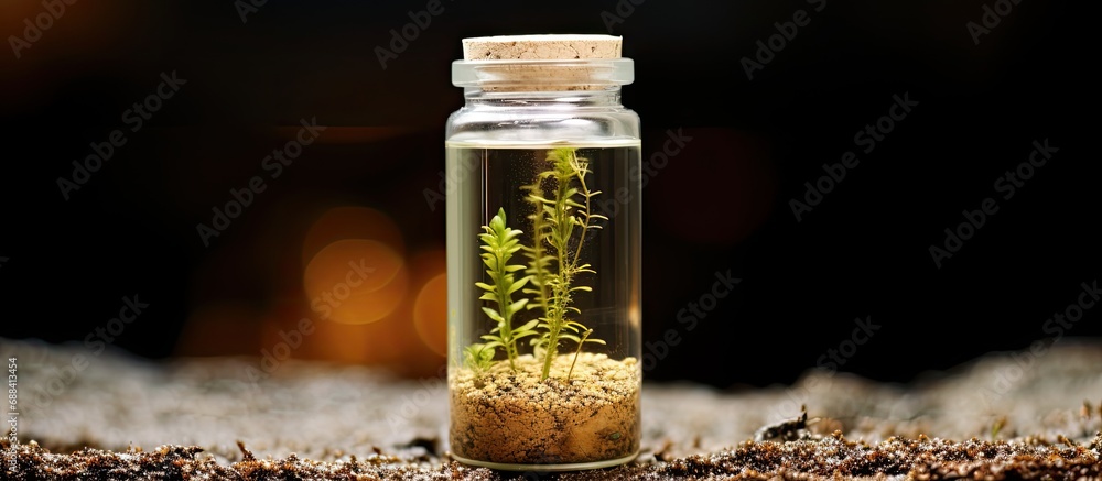 Wall mural Lake soil sample containing rotifer.