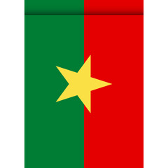 Burkina Faso flag or pennant isolated on white background. Pennant flag icon.