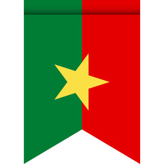 Burkina Faso flag or pennant isolated on white background. Pennant flag icon.