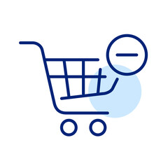 Delete items from shopping cart. Pixel perfect, editable stroke icon