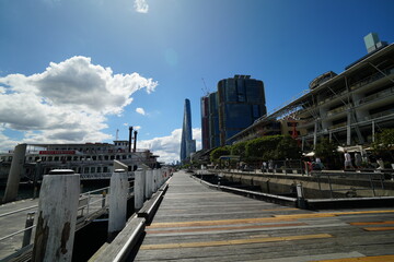 city bridge and city, skyscrapers in Barangaroo, Sydney Australia 