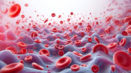 wave of blood cell movein blood tube - obrazy, fototapety, plakaty