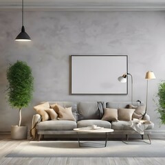 "Contemporary Comfort: Grey Walls, White Elegance, and Green Flourish"
